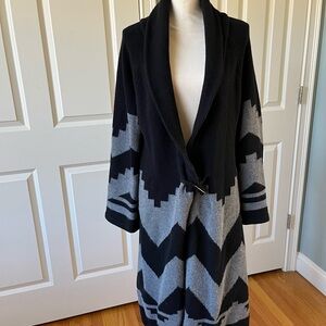 Black and Gray soft surrounding label noir sweater jacket